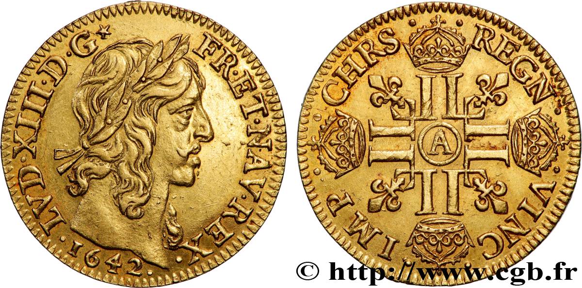 LOUIS XIII  Louis d or aux huit L (effigie de Jean Warin) 1642 Paris, Monnaie du Louvre AU