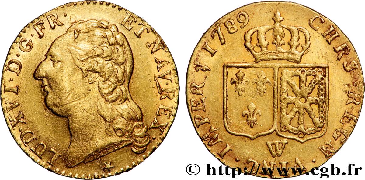 LOUIS XVI Louis d&nbsp;or aux écus accolés 1789 Lille SUP