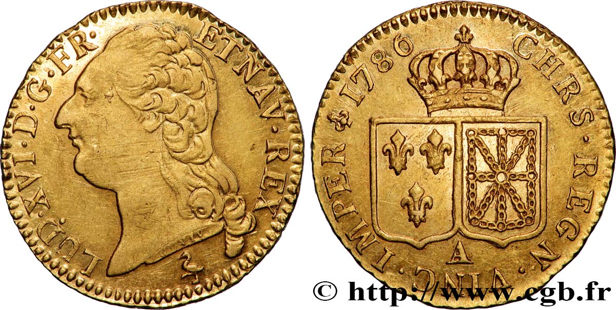 LOUIS XVI Louis d&nbsp;or aux écus accolés 1786 Paris TTB+/SUP