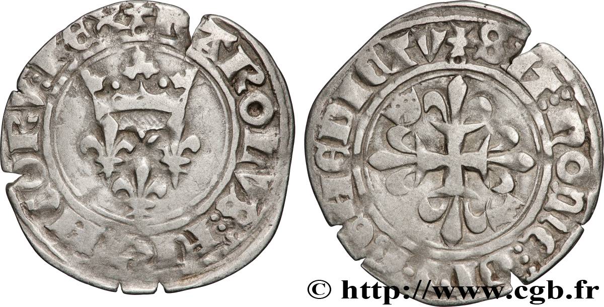 CHARLES VI  THE MAD  OR  THE WELL-BELOVED  Gros dit  florette  n.d. Paris BC+