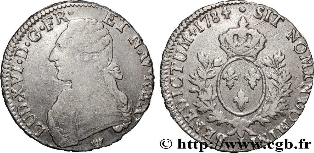 LOUIS XVI Écu aux branches d olivier 1784 Limoges TB