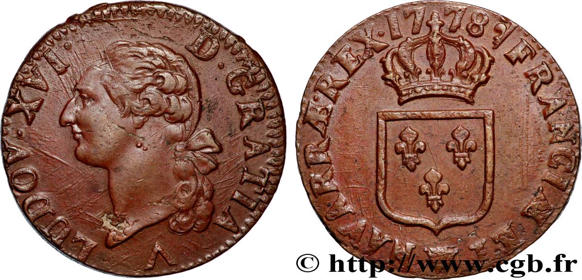 LOUIS XVI Sol dit  à l écu  1778 Lille SUP