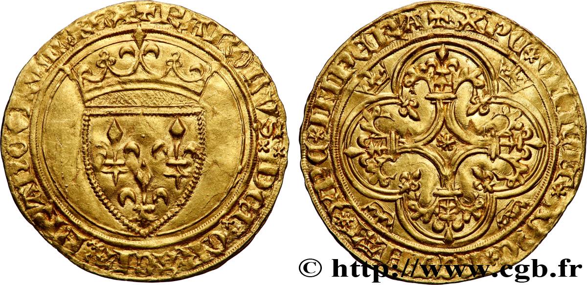CHARLES VI LE FOU OU LE BIEN AIMÉ Écu d&nbsp;or à la couronne n.d. Angers SUP
