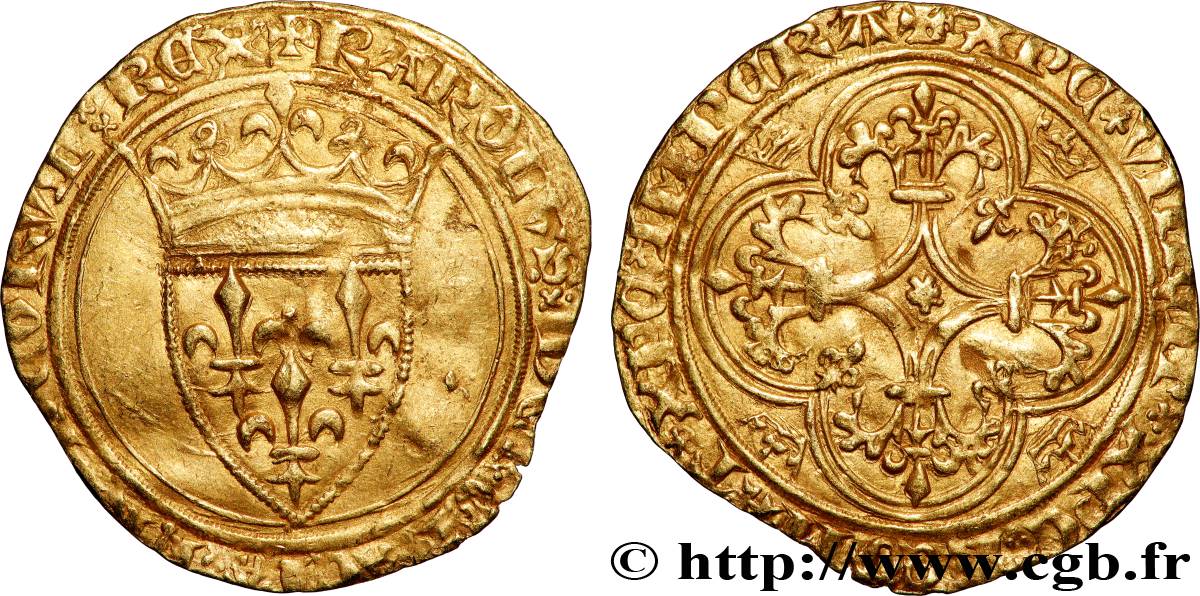 CHARLES VI &nbsp;THE MAD&nbsp; OR &nbsp;THE WELL-BELOVED&nbsp; Écu d&nbsp;or à la couronne s.m. Angers fVZ