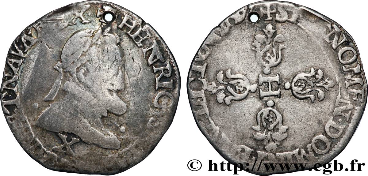 HENRY IV Demi-franc, type d Amiens s.m. Amiens VF