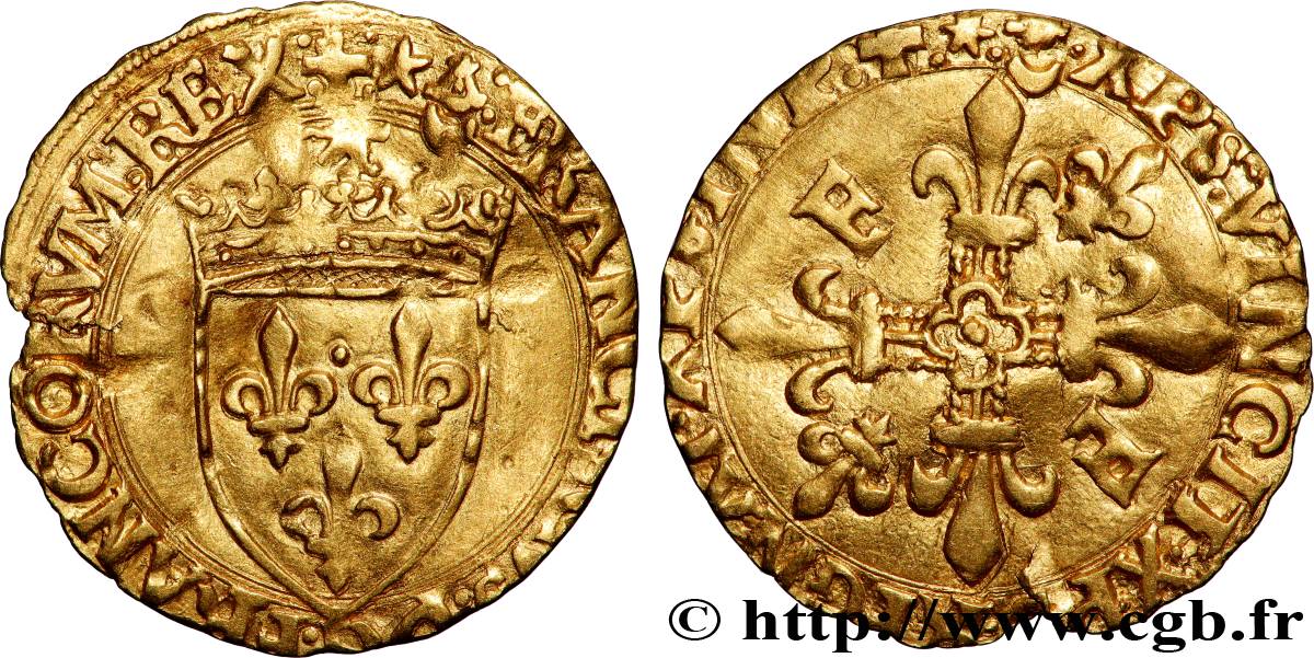FRANCOIS I Écu d&nbsp;or au soleil, 5e type s.m. Bordeaux fVZ/SS