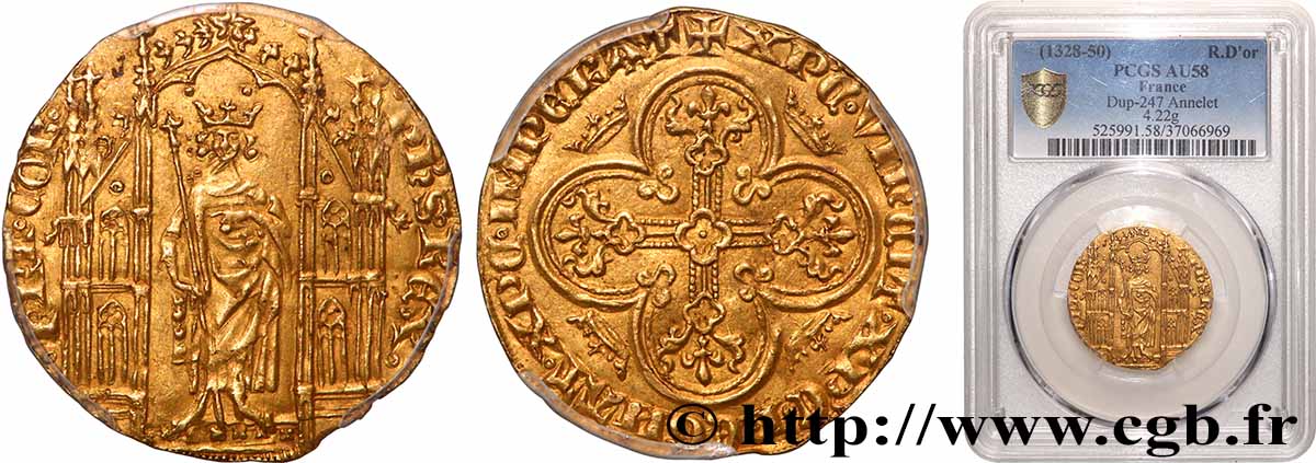 PHILIP VI OF VALOIS Royal d or s.m.  AU58