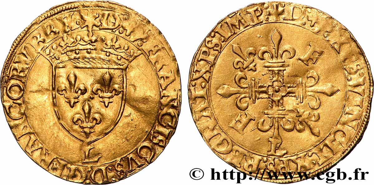 FRANCIS I Écu d or au soleil, 2e type n.d. Bayonne AU