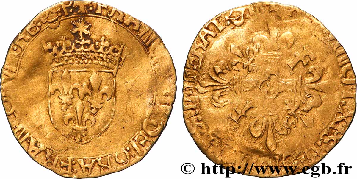 FRANCIS I Écu d or au soleil, 5e type n.d. Bordeaux VF/VF