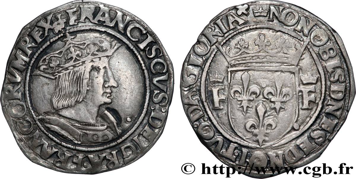 FRANÇOIS IER LE RESTAURATEUR DES LETTRES Teston, 13e type s.m. Lyon TTB