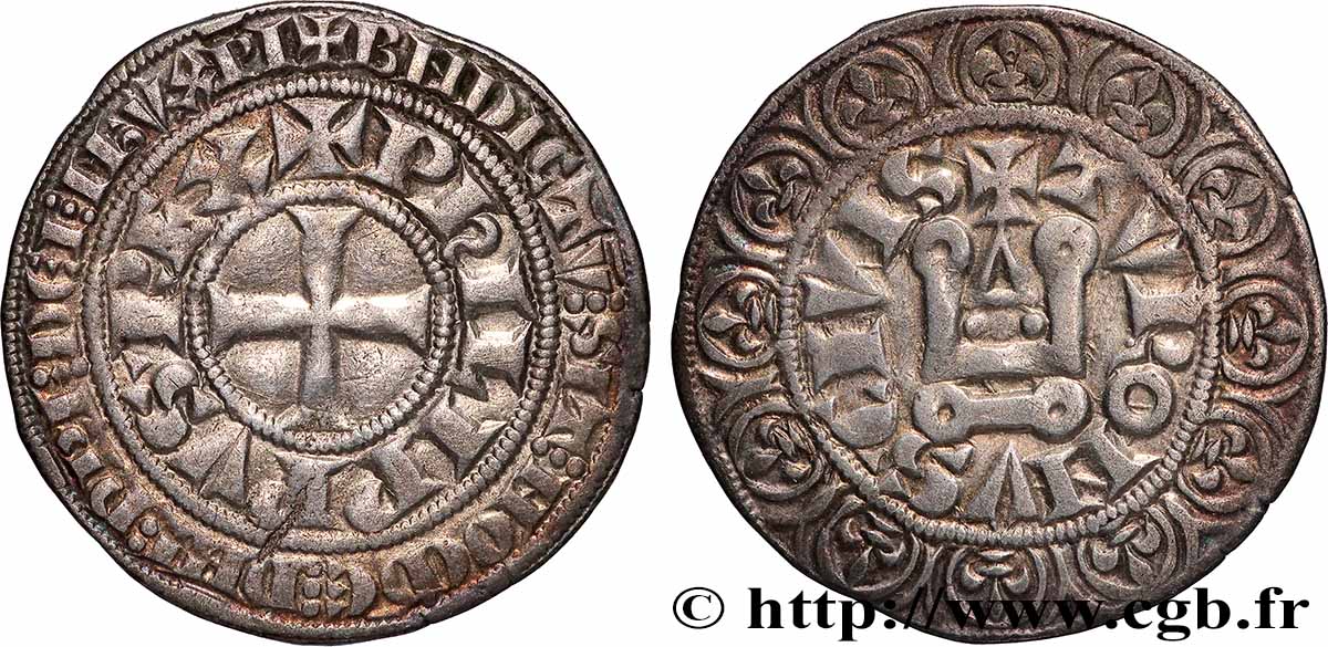 PHILIPPE IV LE BEL Gros tournois à l O rond n.d. s.l. TTB