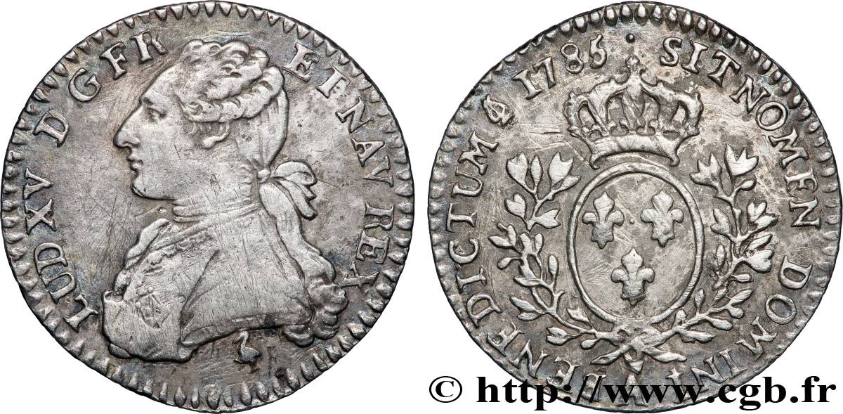 LOUIS XVI Dixième d écu aux branches d olivier 1785 Paris TTB