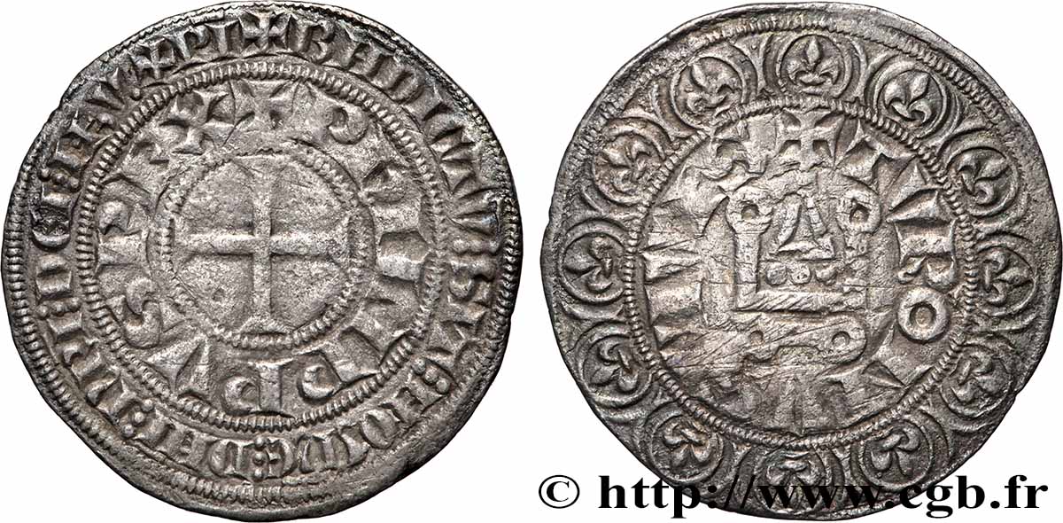 PHILIPPE IV LE BEL Gros tournois à l O rond n.d. s.l. TTB