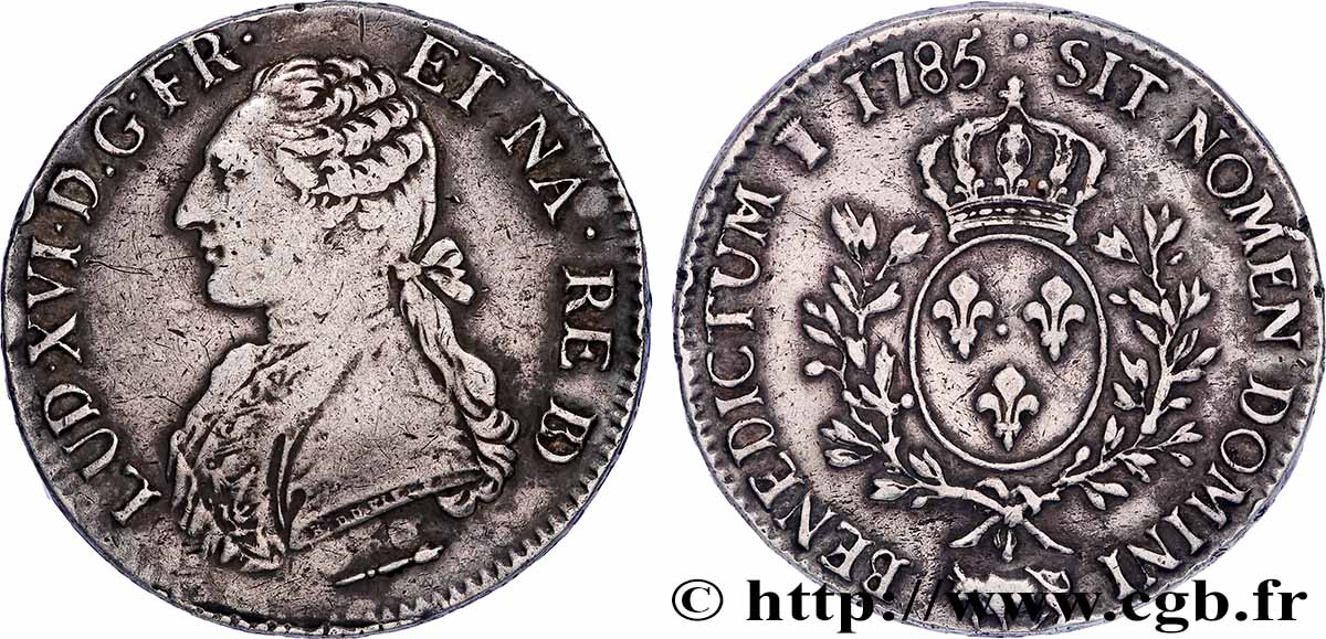 LOUIS XVI Écu aux branches d olivier 1785 Pau TB+
