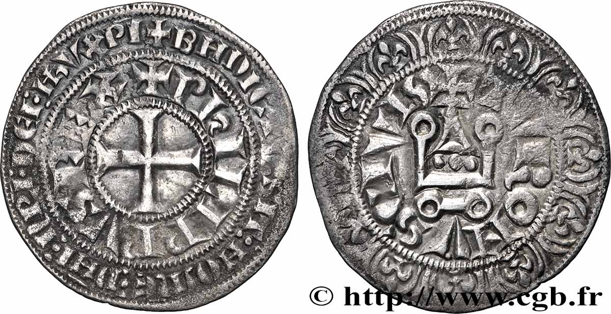 PHILIPPE IV LE BEL Gros tournois à l O rond n.d. s.l. TTB