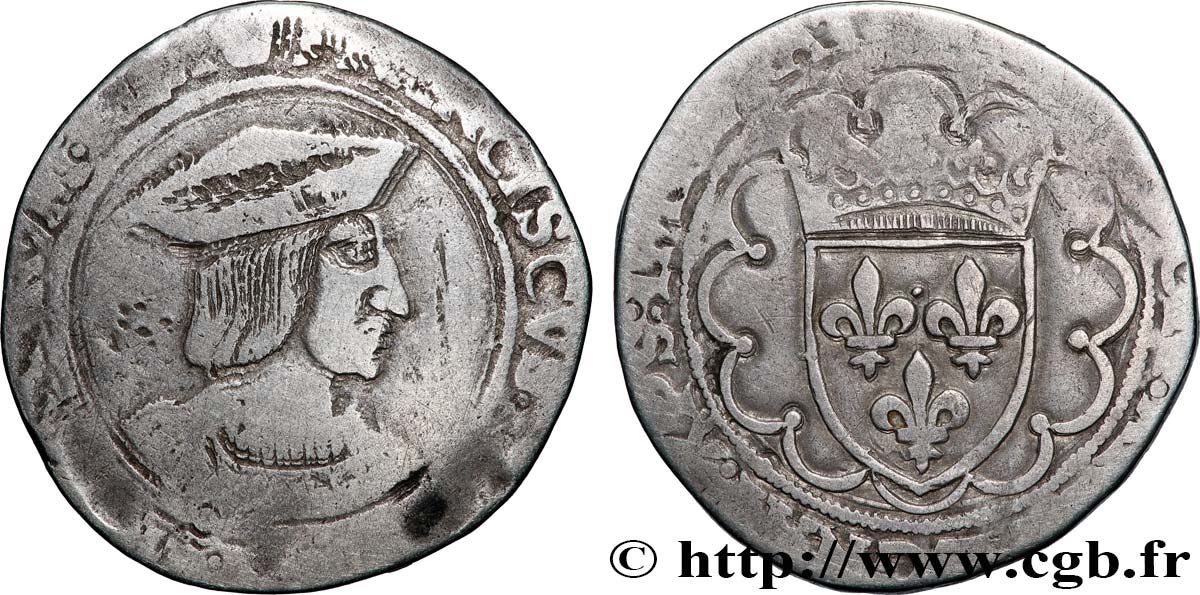 FRANÇOIS IER LE RESTAURATEUR DES LETTRES Teston, 2e type s.m. Paris B+/TB