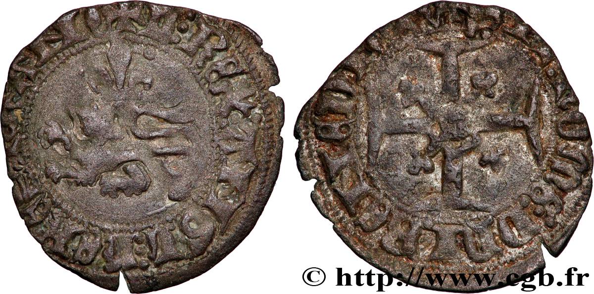 HENRY V DE LANCASTRE Double tournois ou niquet dit &nbsp;Léopard&nbsp; s.m. Rouen TB+