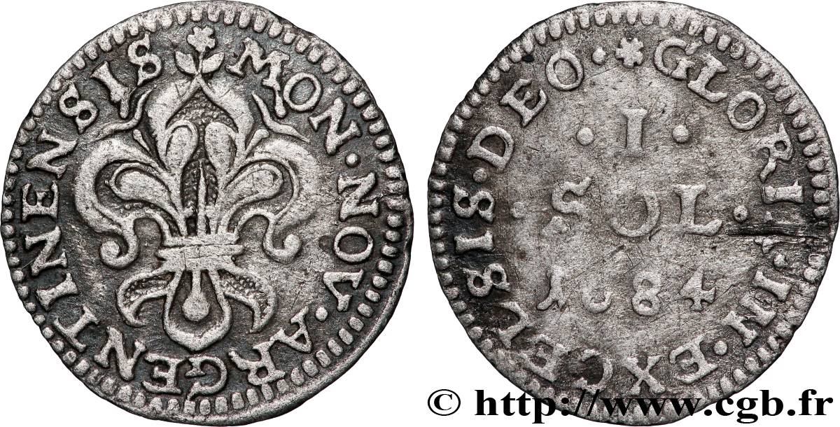 LOUIS XIV &nbsp;THE SUN KING&nbsp; I sol 1684 Strasbourg fVZ/SS