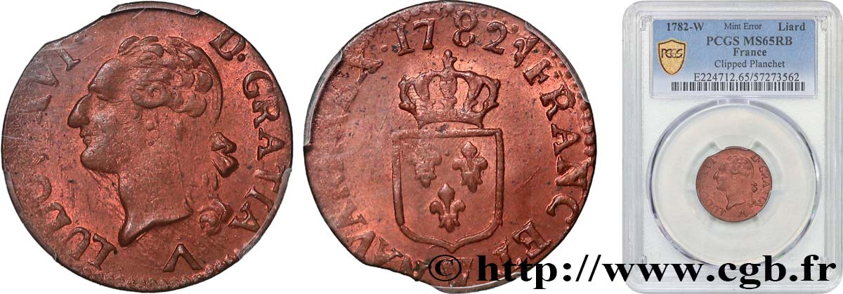 LOUIS XVI Liard dit &nbsp;à l&nbsp;écu&nbsp; 1782 Lille FDC65
