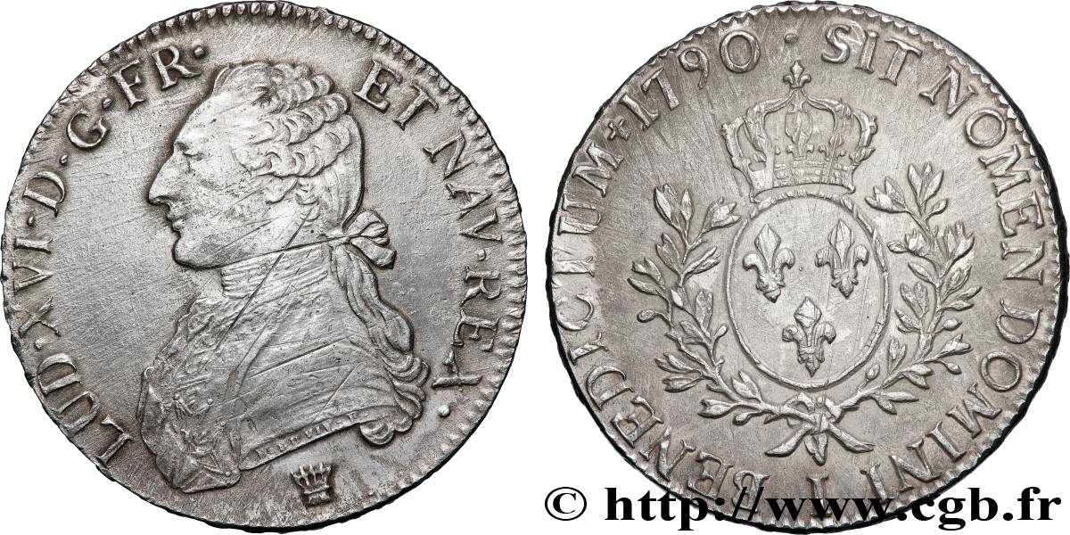 LOUIS XVI Écu aux branches d&nbsp;olivier 1790 Limoges fVZ