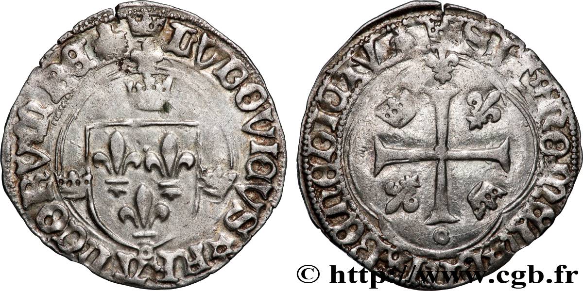 LOUIS XII  Douzain ou grand blanc à la couronne s.m. Dijon fVZ