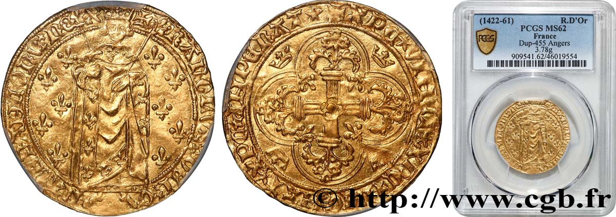CHARLES VII LE VICTORIEUX Royal d&nbsp;or s.m. Angers SUP62