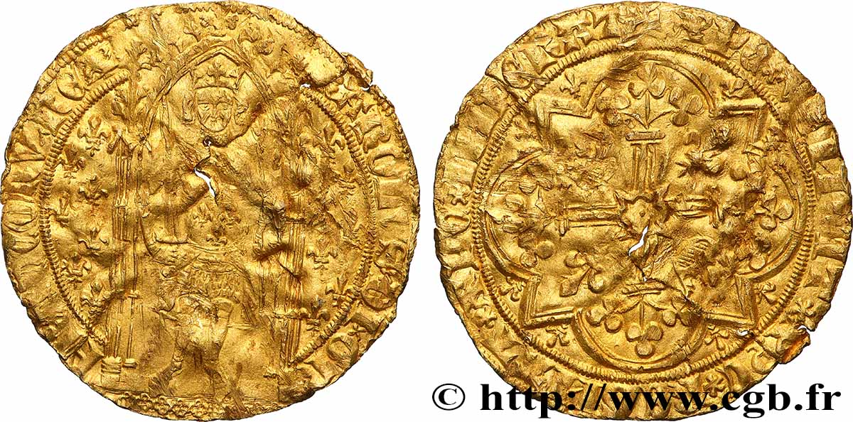 CHARLES V &nbsp;THE WISE&nbsp; Franc à pied s.m. s.l. q.BB