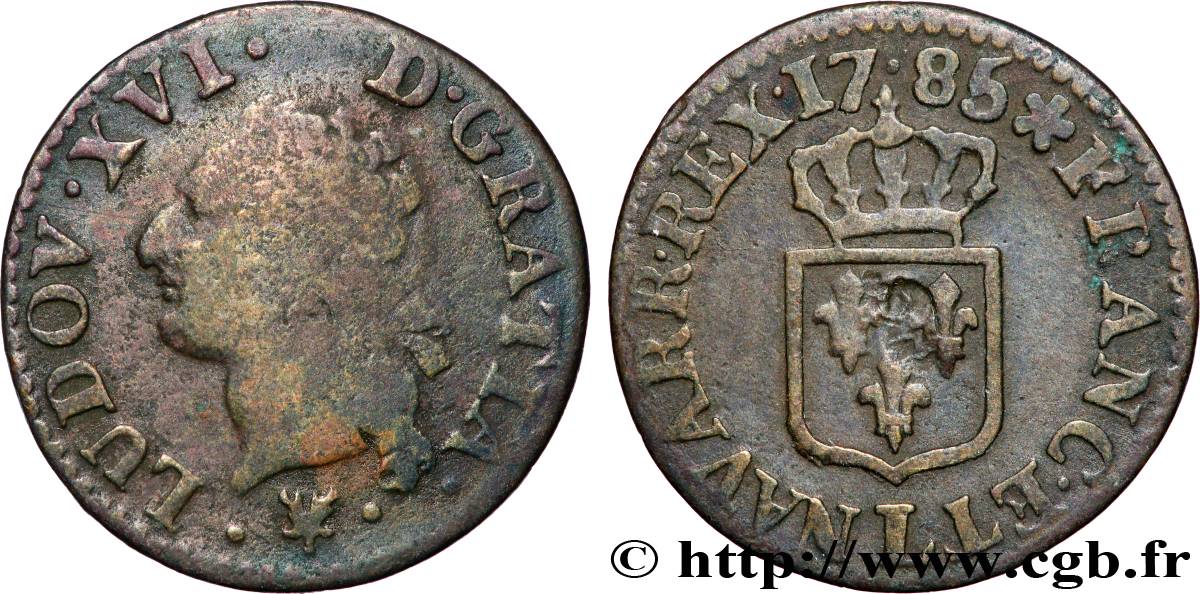 LOUIS XVI Liard dit &nbsp;à l&nbsp;écu&nbsp; 1785 Bayonne TB+