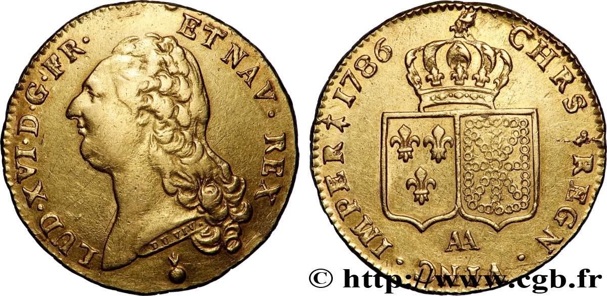 LOUIS XVI Double louis d’or aux écus accolés 1786 Metz TTB/TTB+