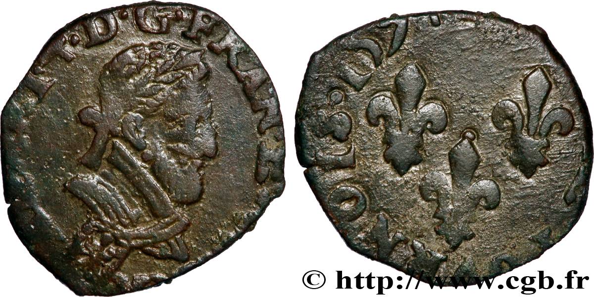 HENRI IV LE GRAND Double tournois, type de Saint-Palais pour la Navarre 1594 Saint-Palais TB+