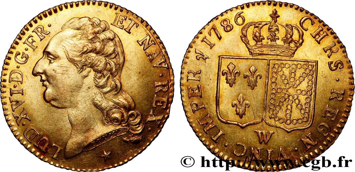 LOUIS XVI Louis d&nbsp;or aux écus accolés 1786 Lille SPL
