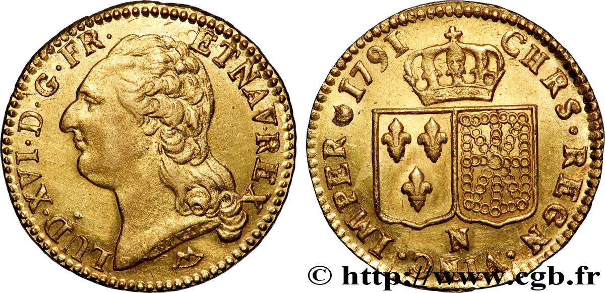 LOUIS XVI Louis d&nbsp;or aux écus accolés 1791 Montpellier SPL