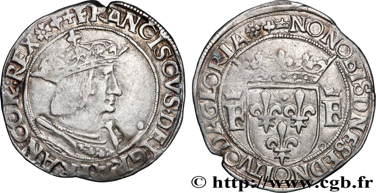 FRANÇOIS IER LE RESTAURATEUR DES LETTRES Teston, 13e type n.d. Lyon TTB