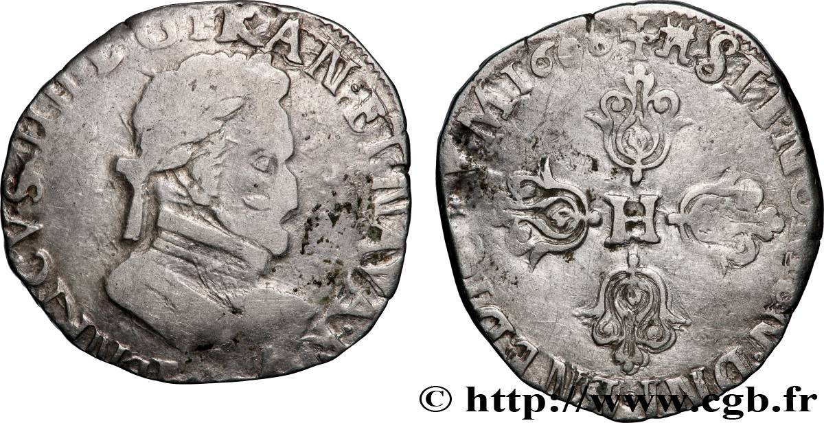 HENRI IV LE GRAND Demi-franc, type de Limoges 1608 Limoges B+/TB