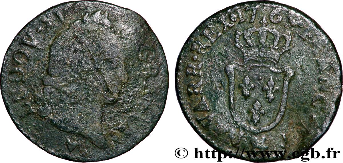 LOUIS XV DIT LE BIEN AIMÉ Liard d&nbsp;Aix 1769 Aix-en-Provence B/TB