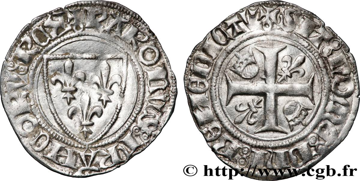 CHARLES VI LE FOU OU LE BIEN AIMÉ Blanc dit &nbsp;guénar&nbsp; n.d. Paris TTB+