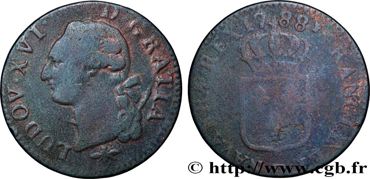 LOUIS XVI Sol dit &nbsp;à l&nbsp;écu&nbsp; 1788 Lyon TB/B