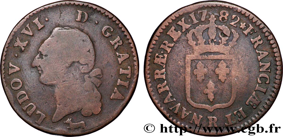 LOUIS XVI Sol dit &nbsp;à l&nbsp;écu&nbsp; 1782 Orléans TB