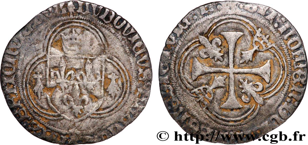 LOUIS XII LE PÈRE DU PEUPLE Blanc ou douzain de Bretagne 25/04/1498 Rennes TB+