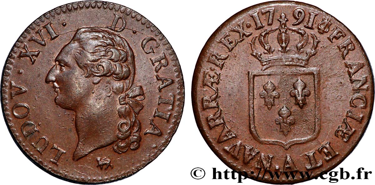 LOUIS XVI Sol dit &nbsp;à l&nbsp;écu&nbsp; 1791 Paris SUP/TTB+