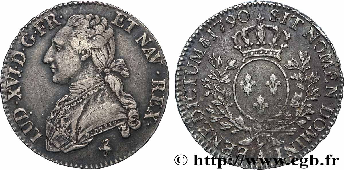 LOUIS XVI Demi-écu aux branches d&nbsp;olivier 1790 Paris TTB/SUP