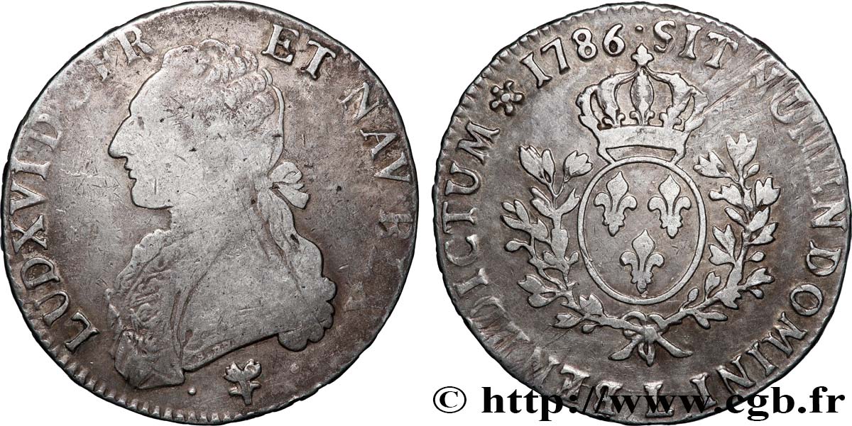 LOUIS XVI Écu aux branches d&nbsp;olivier 1786 Bayonne XF