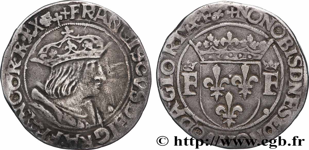 FRANÇOIS IER LE RESTAURATEUR DES LETTRES Teston, 13e type s.m. Lyon TB+/TTB