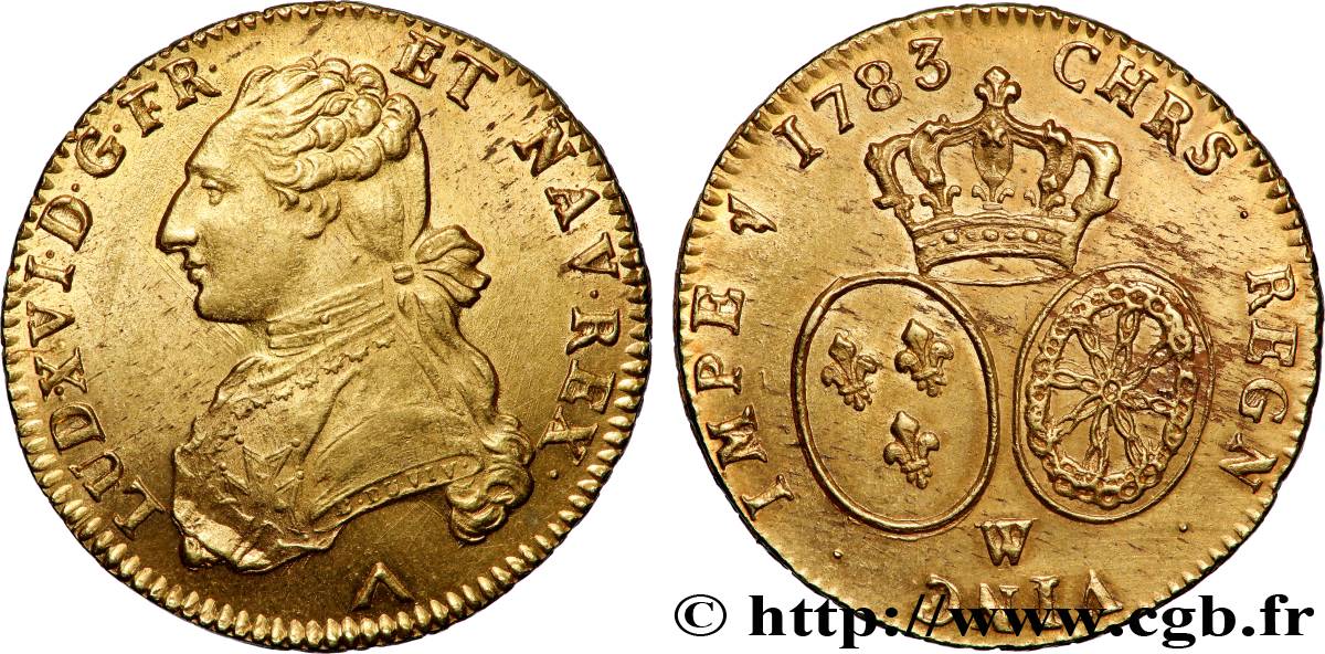 LOUIS XVI Double louis d’or aux écus ovales 1783 Lille SPL