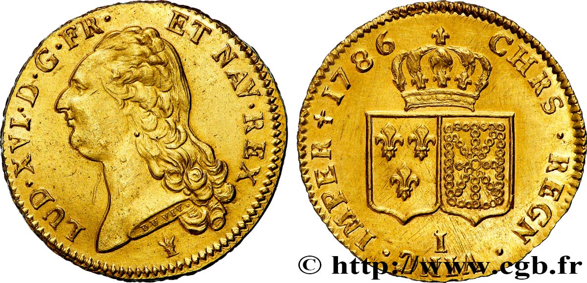 LOUIS XVI Double louis d’or aux écus accolés 1786 Limoges SUP