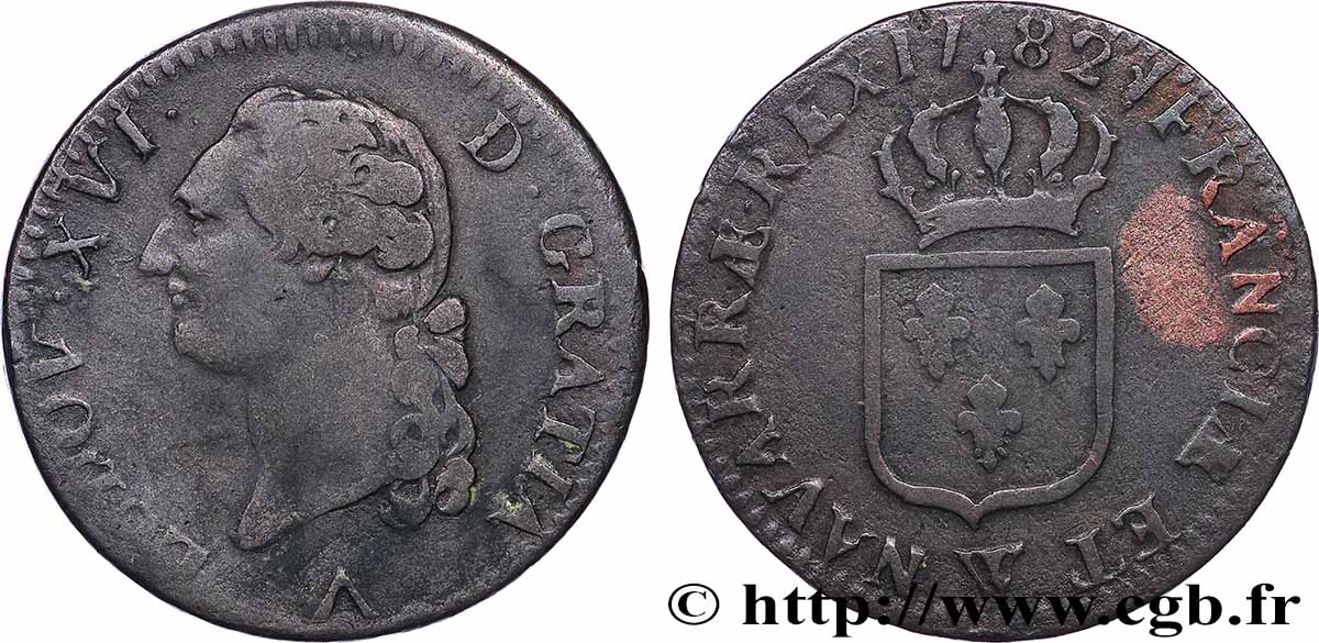 LOUIS XVI Sol dit &nbsp;à l&nbsp;écu&nbsp; 1782 Lille fSS