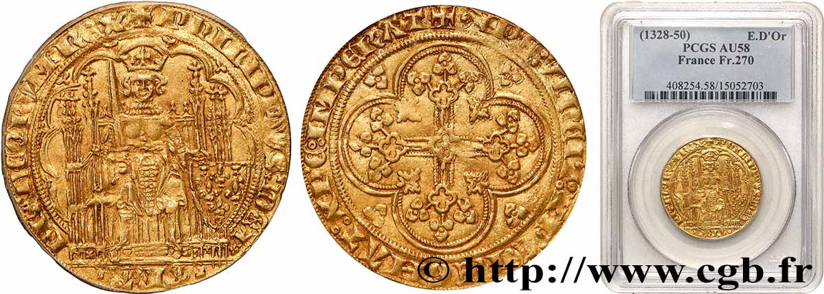 PHILIPPE VI DE VALOIS Écu d&nbsp;or à la chaise n.d.  SUP58