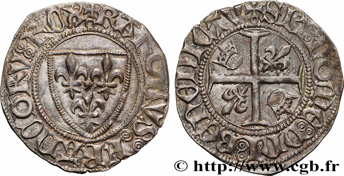 CHARLES VI LE FOU ou LE BIEN AIMÉ / THE BELOVED or THE MAD Blanc dit &nbsp;guénar&nbsp; n.d. Paris AU