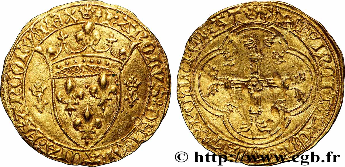 CHARLES VII &nbsp;THE WELL SERVED&nbsp; Écu d&nbsp;or à la couronne ou écu neuf n.d. La Rochelle q.SPL