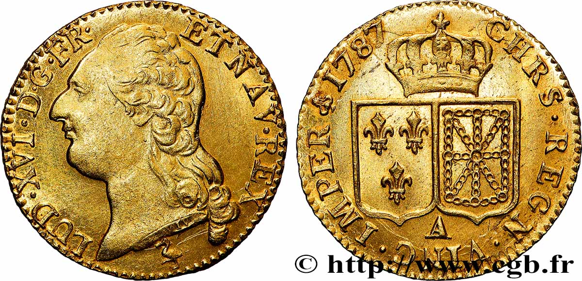 LOUIS XVI Louis d&nbsp;or aux écus accolés 1787 Paris AU/MS